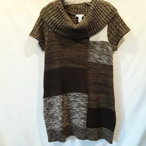 VGW-Style & Co brown patchwork sweater dress